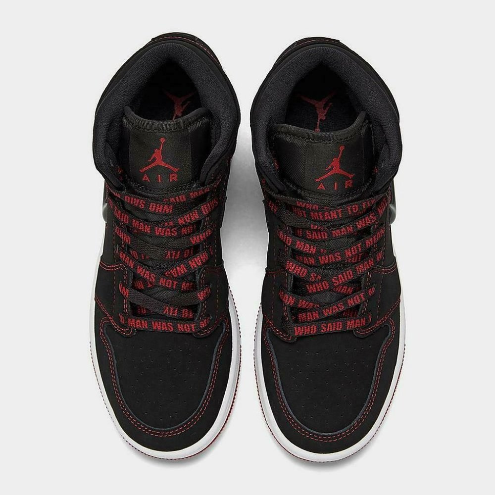Nike Air Jordan 1 Mid Fearless GS Bred Red Black K - Picture 5 of 7